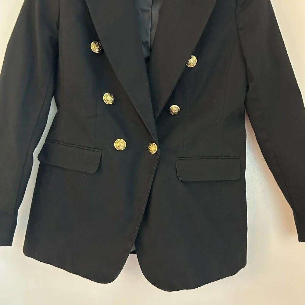 Banana Republic Women's Double Breasted Cadet Blazer in Black Size 4